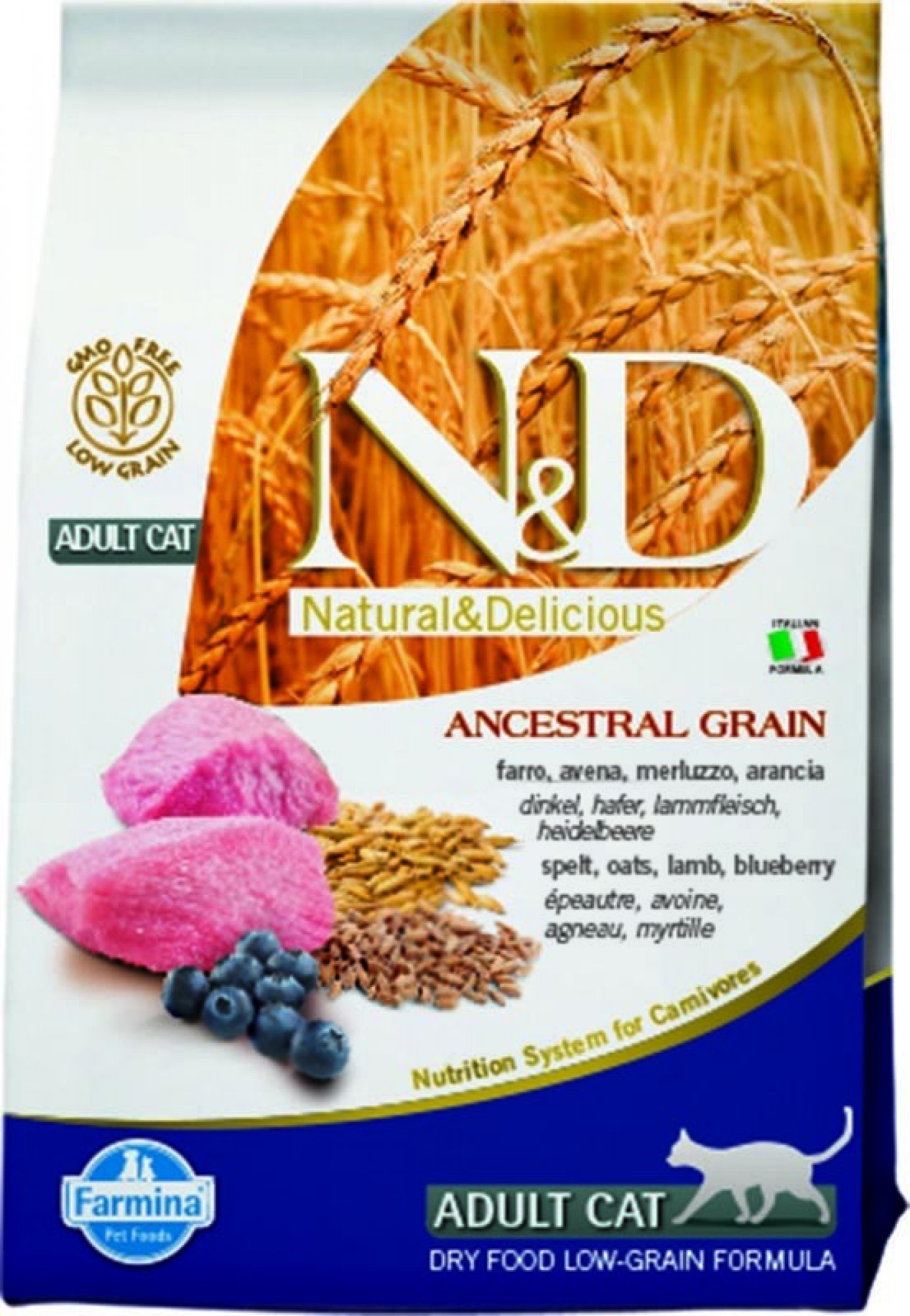 N&D Low Grain Cat Adult Lamb & Blueberry 10 kg 