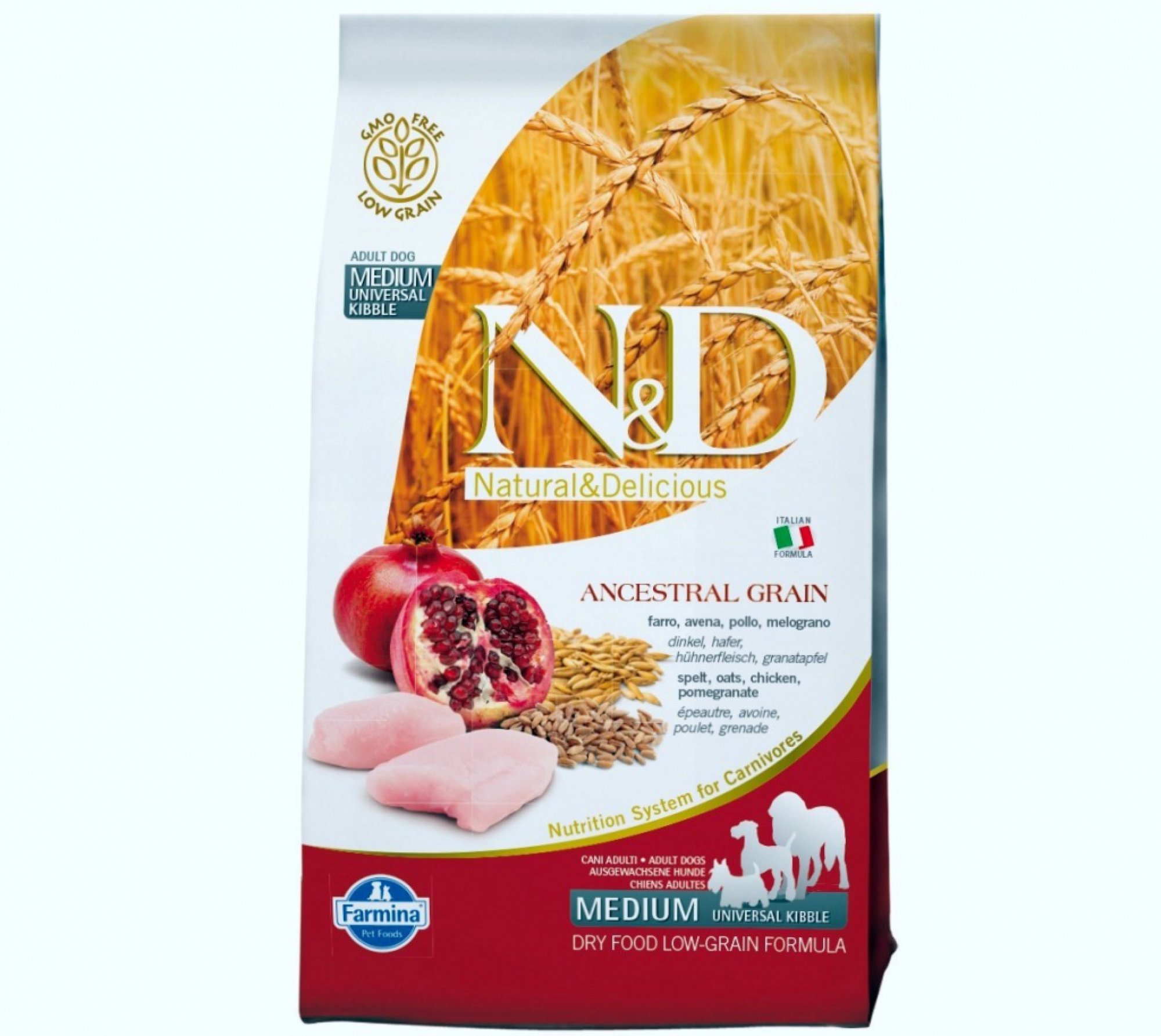  N&D Low Grain Dog Adult M/L Chicken & Pomegranate 2 x 12 kg 