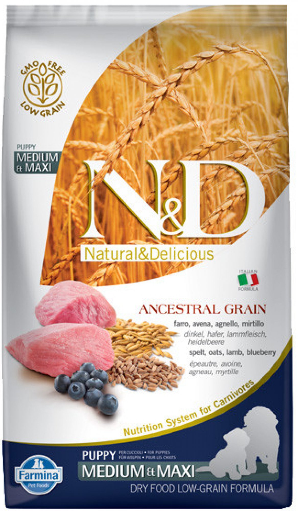  N&D Low Grain Dog Adult M/L Lamb & Blueberry 2,5 kg 
