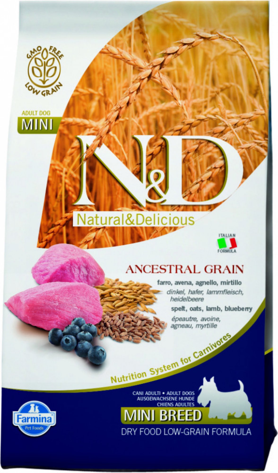 N&D Low Grain Dog Adult Mini Lamb & Blueberry 2,5 kg 