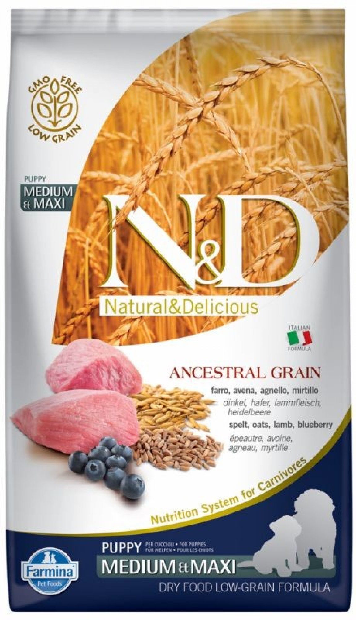 N&D Low Grain Dog Puppy M/L Lamb & Blueberry 2,5 kg 