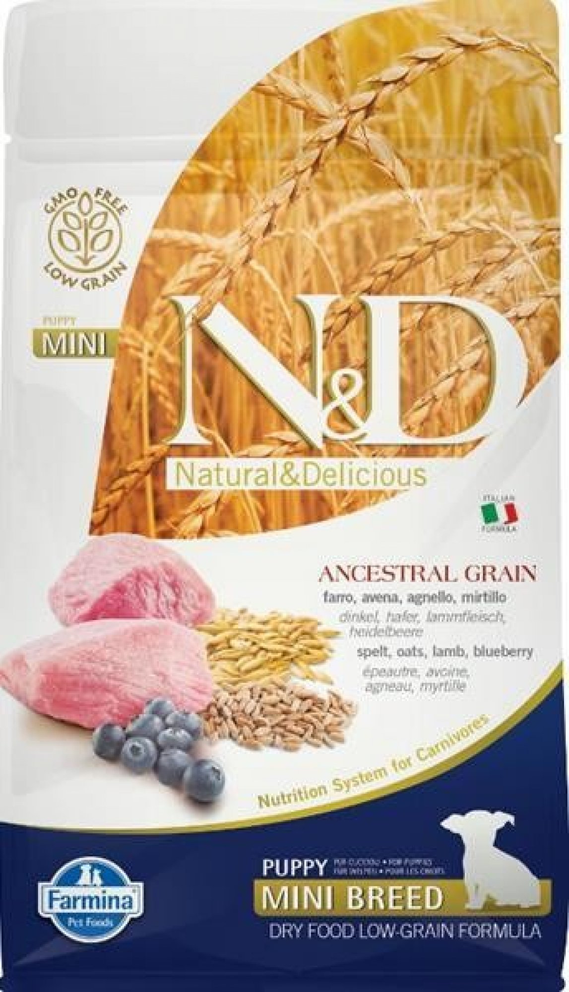 N&D Low Grain Dog Puppy Mini Lamb & Blueberry 2,5 kg 