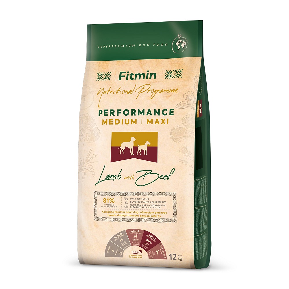 Fitmin Medium Maxi Performance Lamb With Beef 12 kg