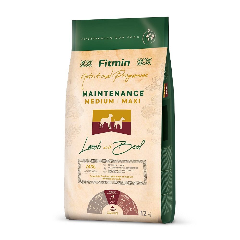 Fitmin Medium Maxi Maintenance Lamb With Beef 12 kg
