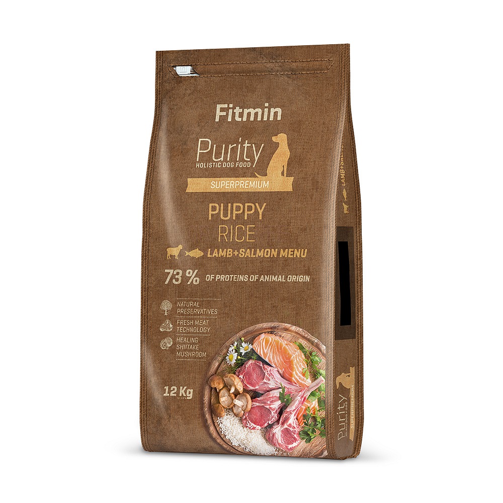 Fitmin Purity Puppy Lamb & Salmon Rice kompletní krmivo pro štěňata 12 kg