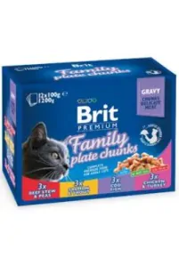 Brit Premium Cat kapsičky Family Plate 12 x 100 g