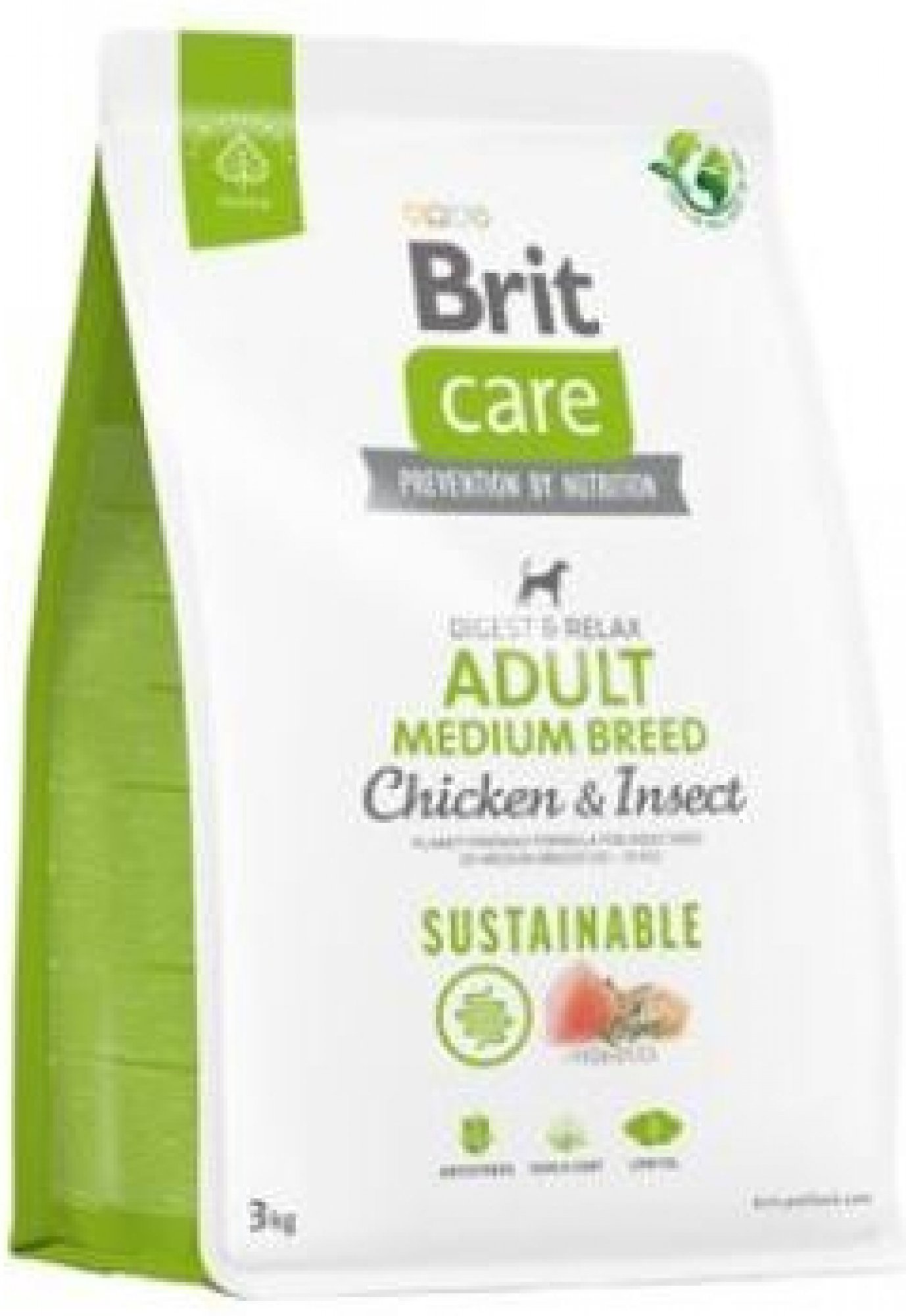  Brit Care Dog Sustainable Adult Medium Breed Chicken+Insect 3 kg  