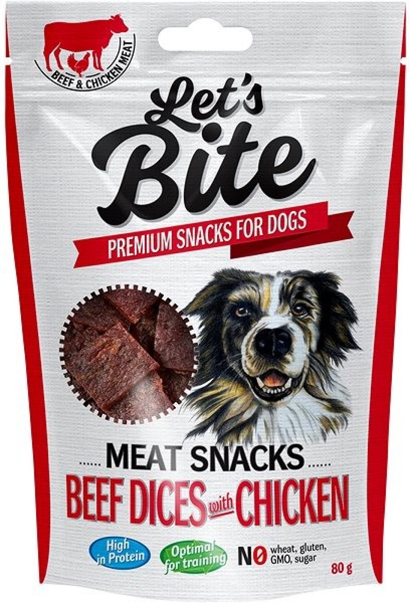  Brit DOG Let’s Bite Meat Snacks Beef Squares with Poultry 80 g 