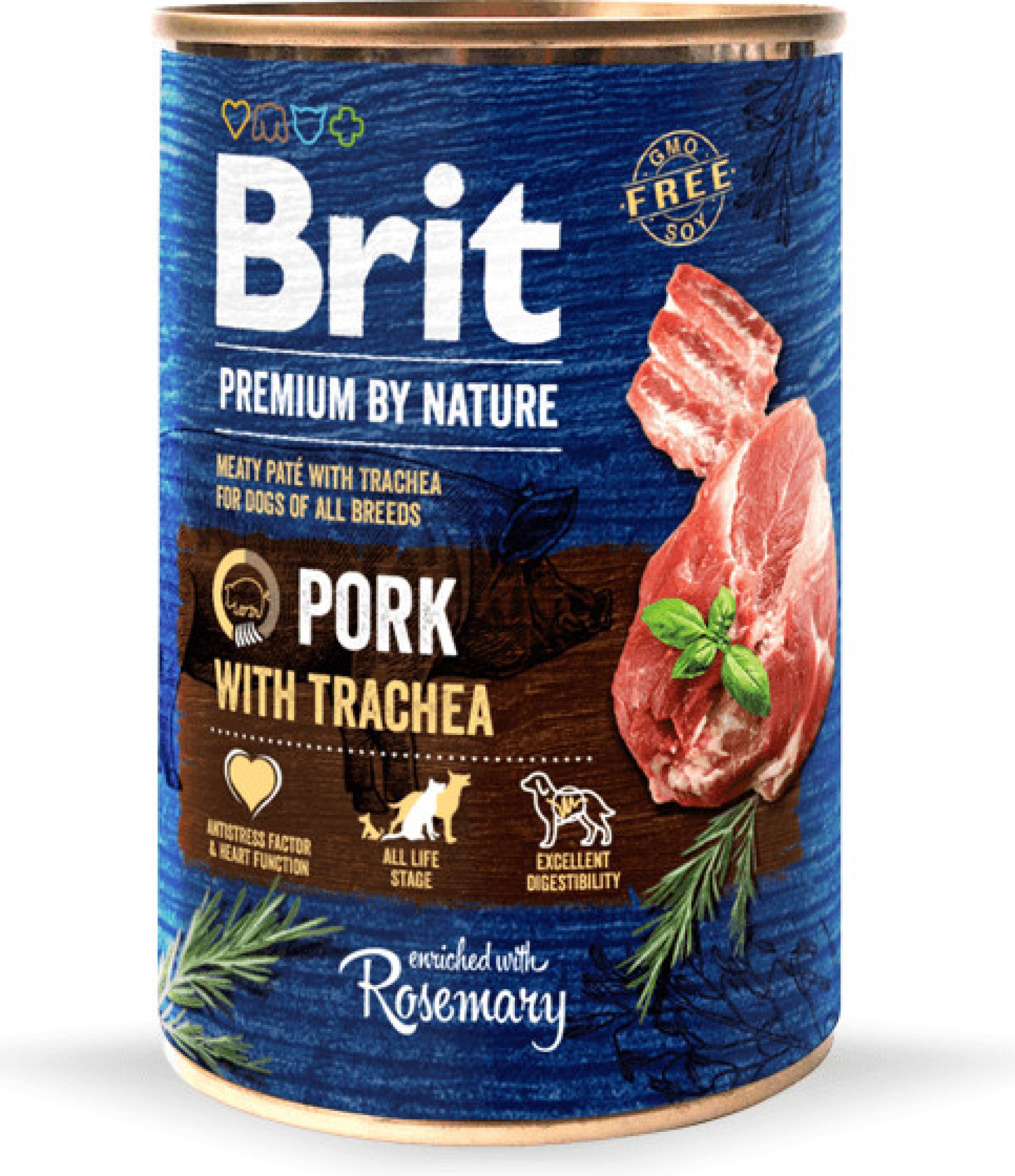 Brit Premium by Nature Dog konzerva - Pork with Trachea 400 g