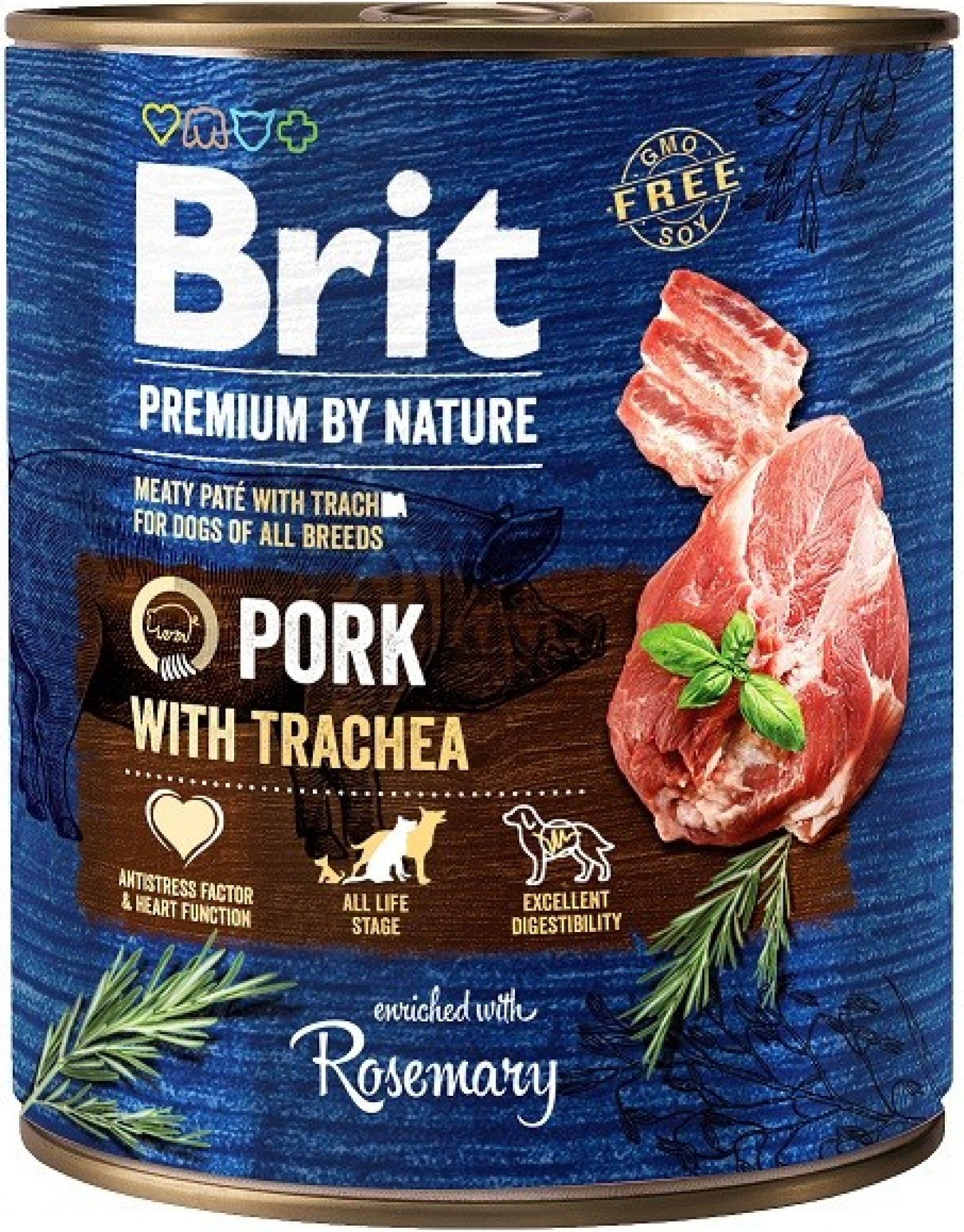  Brit Premium by Nature Dog konzerva - Pork with Trachea 800 g
