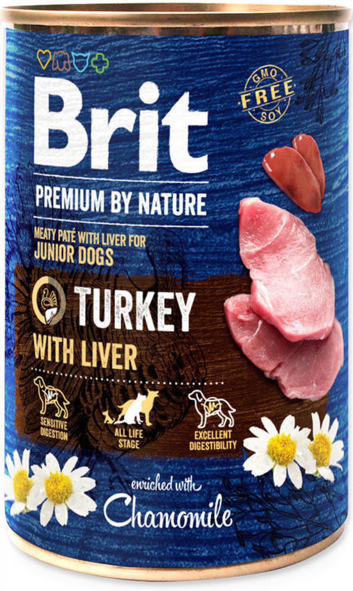  Brit Premium by Nature Dog konzerva - Turkey with Liver 400 g