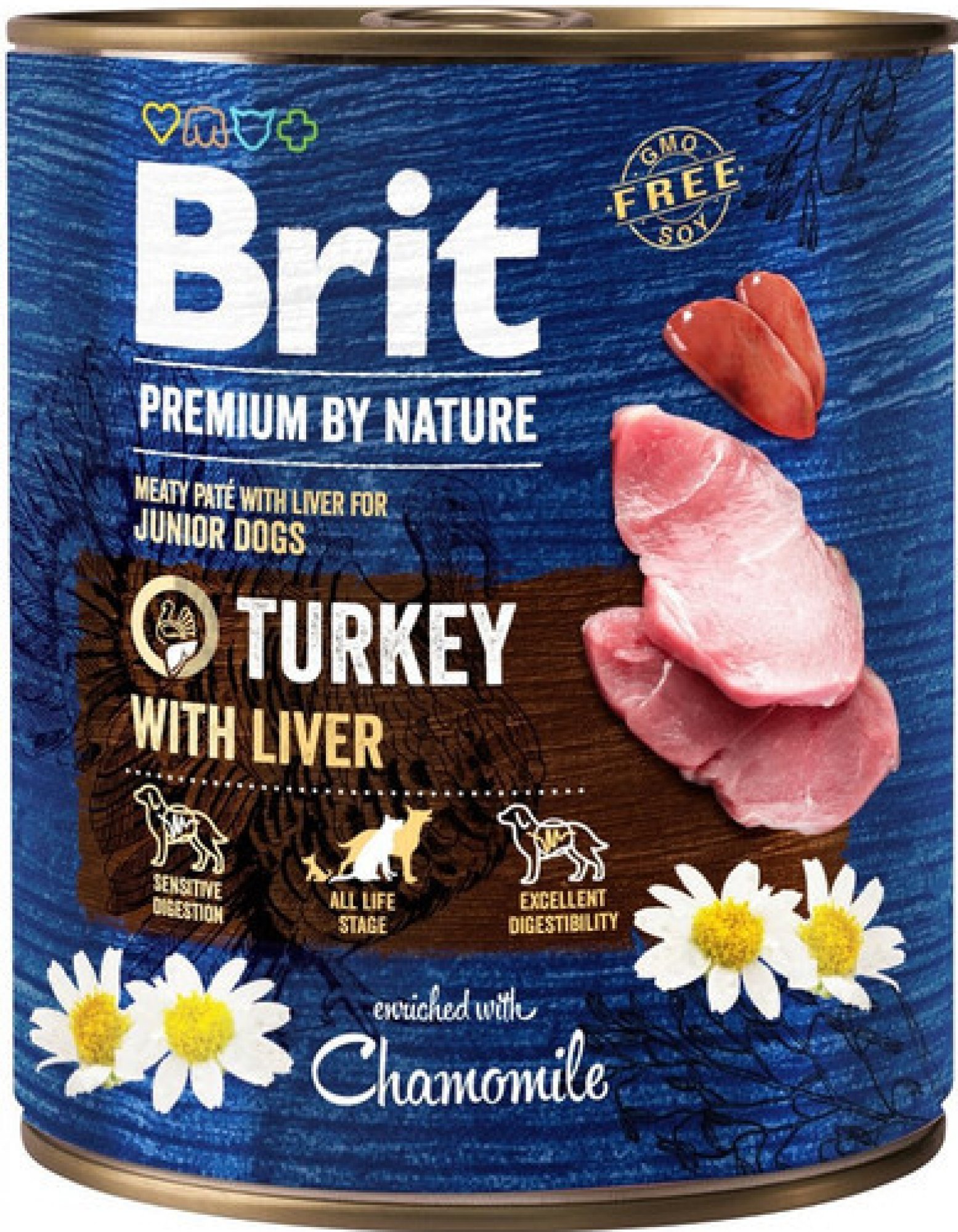  Brit Premium by Nature Dog konzerva - Turkey with Liver 800 g