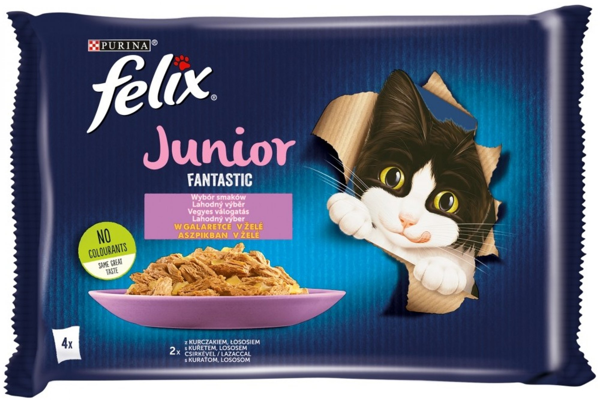  Felix cat kapsička Fantastic Multipack Junior v želé 4 x 85 g 