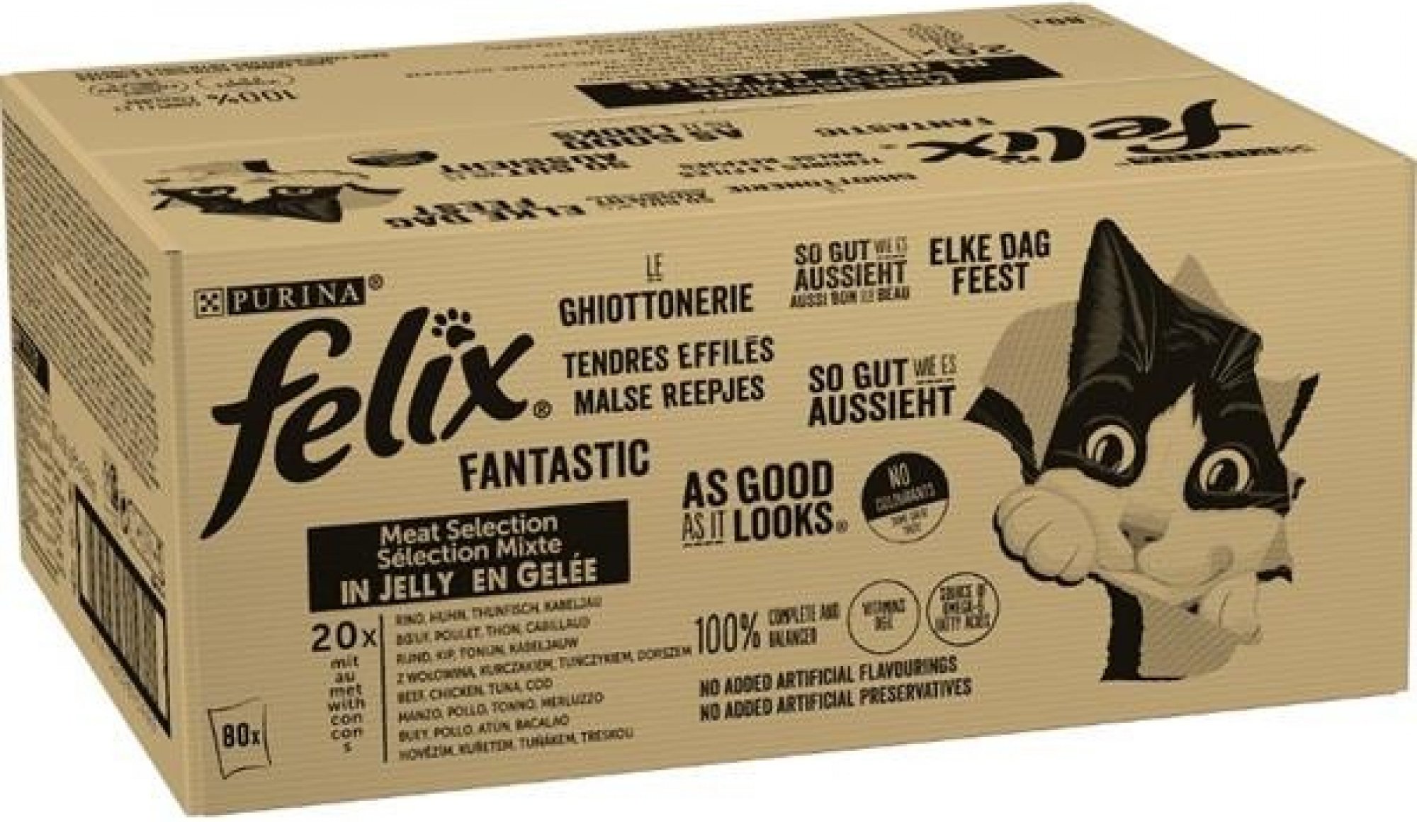 Felix cat kapsička Fantastic Multipack masový výběr v želé 80 x 85 g