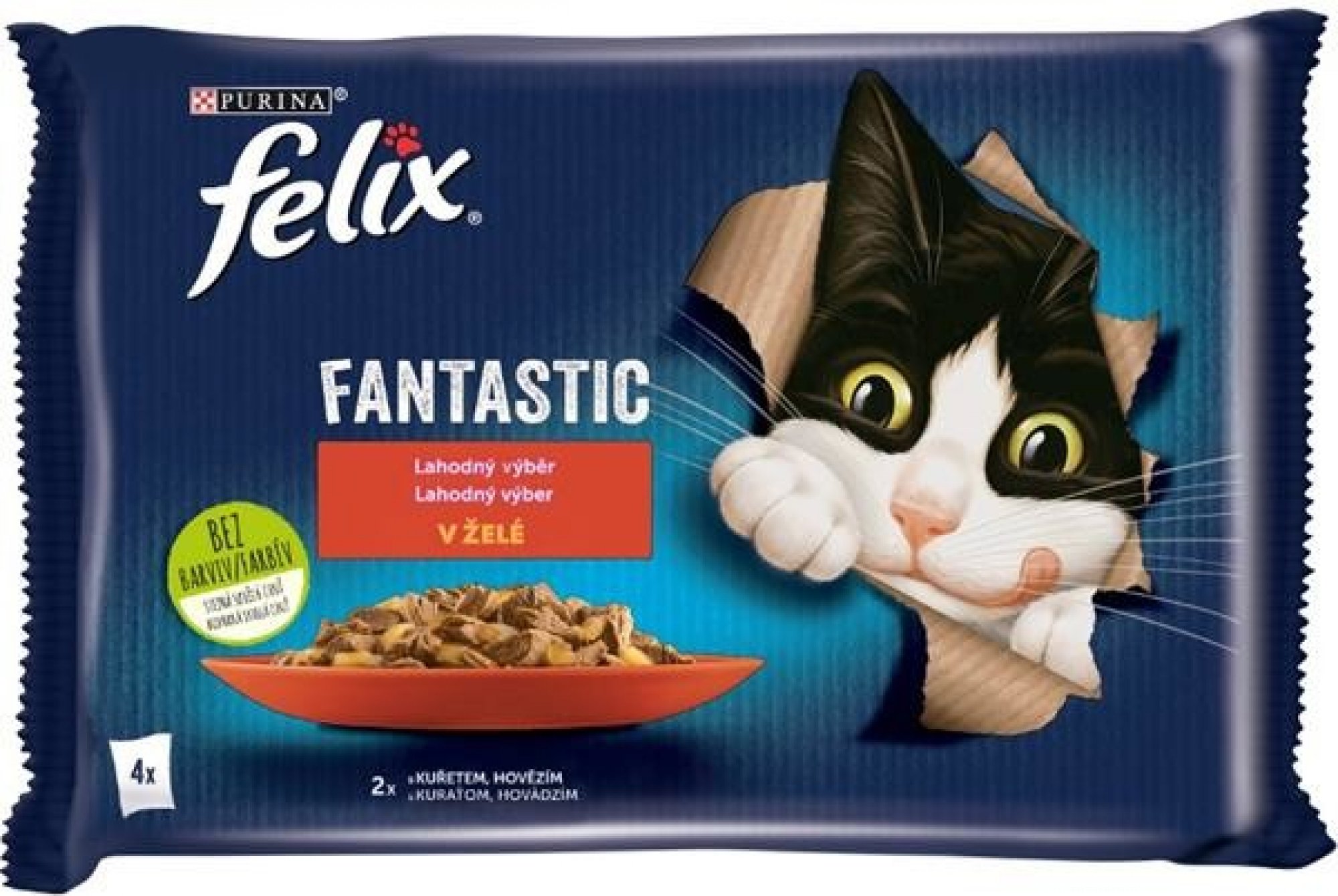  Felix cat kapsička Fantastic Multipack masový výběr v želé 4 x 85 g