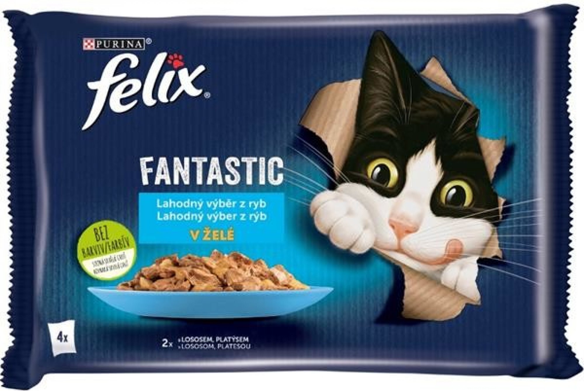  Felix cat kapsička Fantastic Multipack mořské hody v želé 4 x 85 g