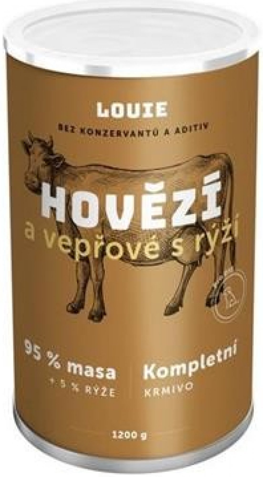  LOUIE konzerva pro psy hovězí a vepřové s rýží 1200 g