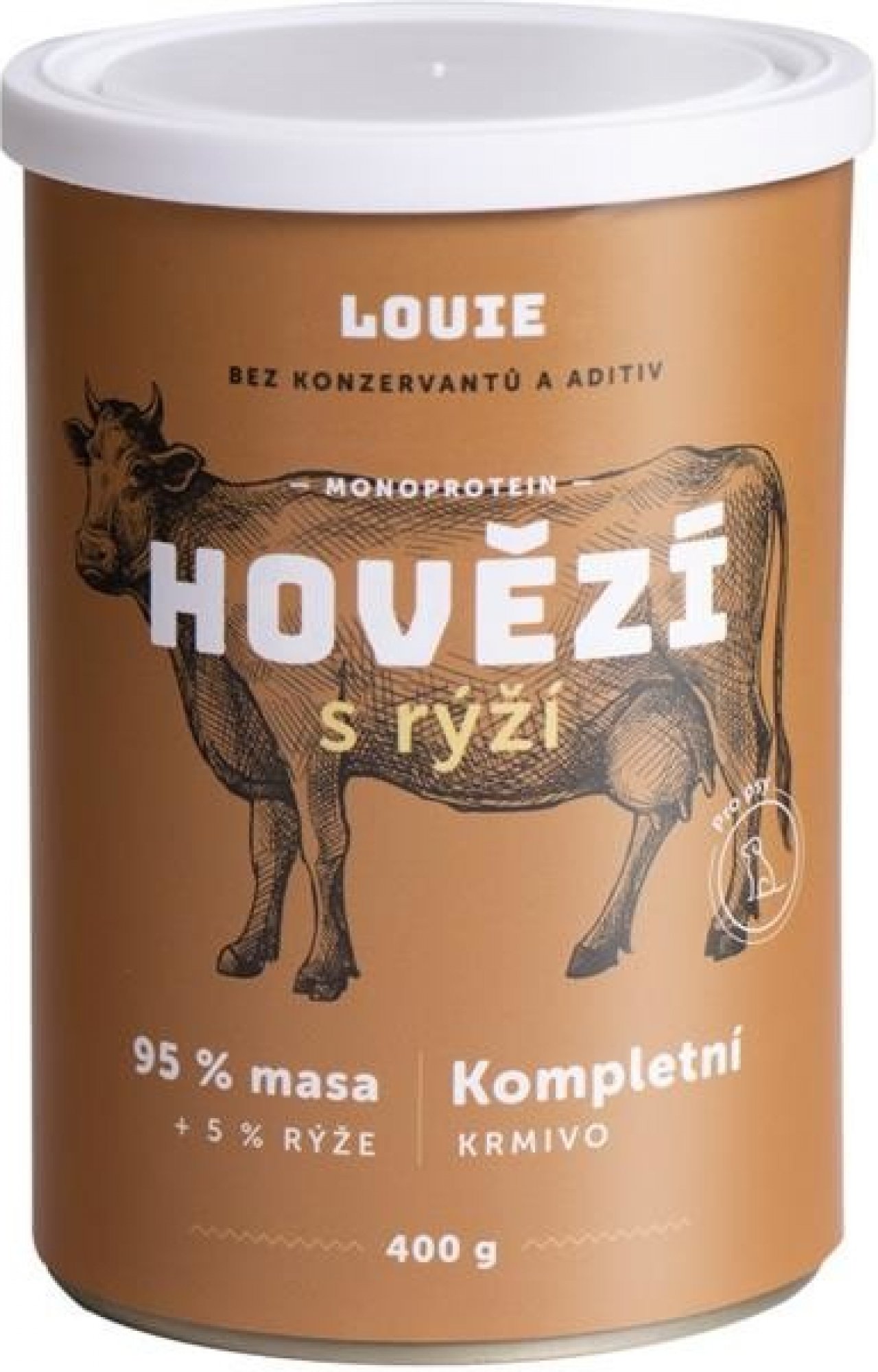  LOUIE konzerva pro psy hovězí s rýží 400 g