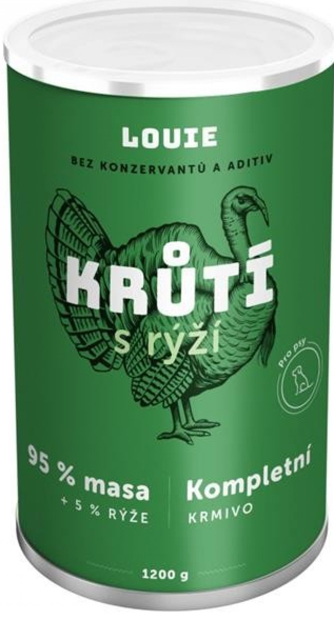  LOUIE konzerva pro psy krůtí s rýží 1200 g