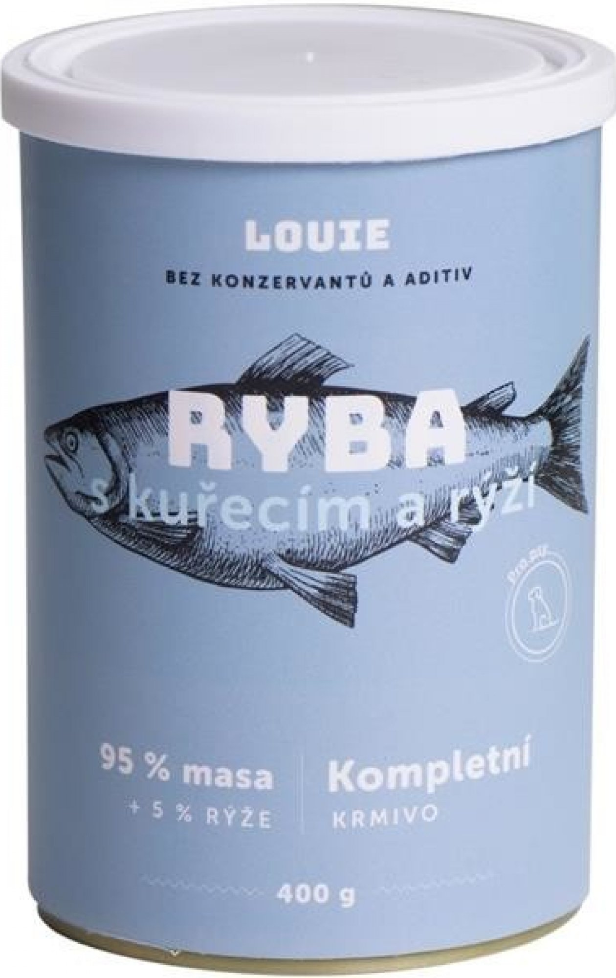  LOUIE konzerva pro psy ryba s kuřecím a rýží 400 g