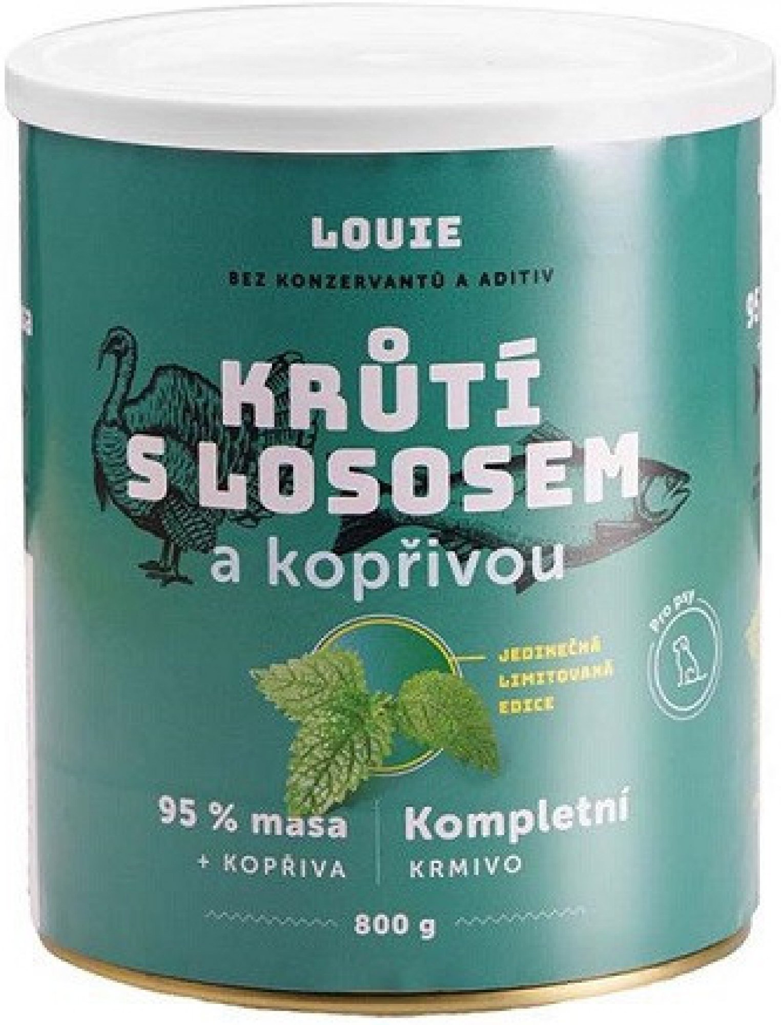  LOUIE konzerva krůtí s lososem a kopřivou 800 g
