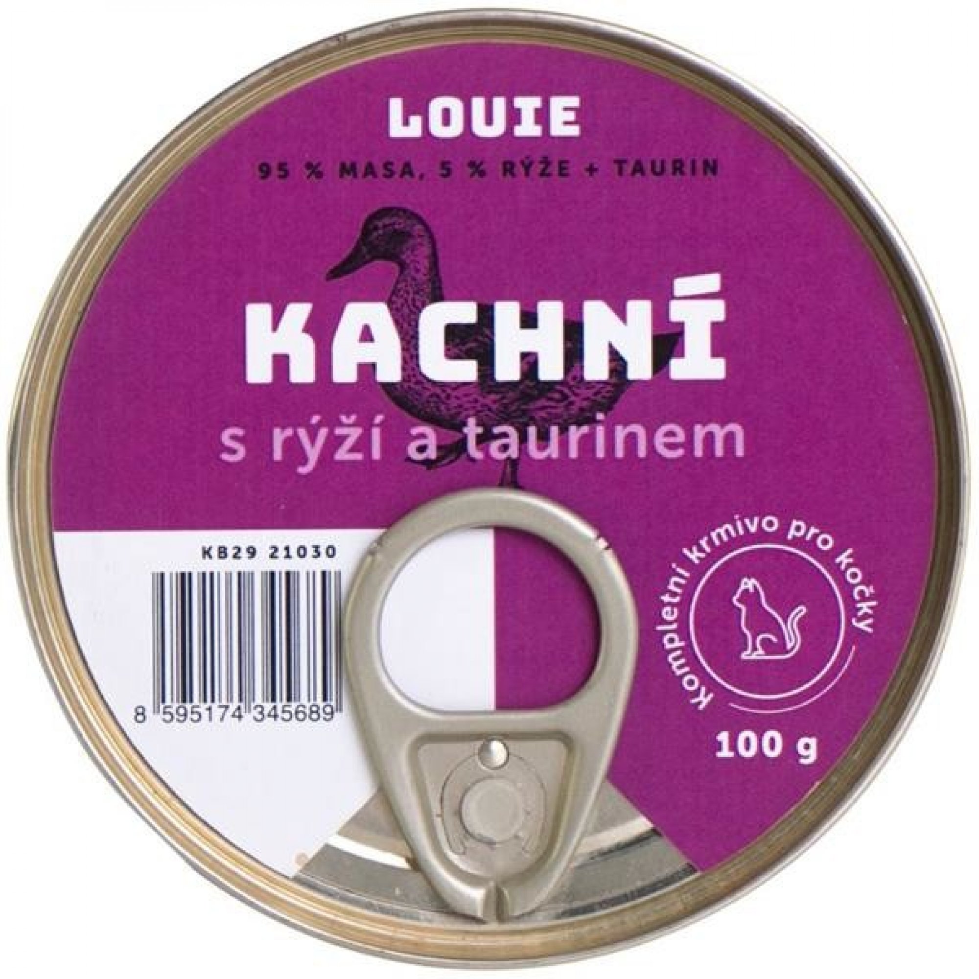  LOUIE konzerva pro kočky kachní s rýží a taurin 100 g