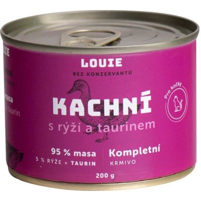  LOUIE konzerva pro kočky kachní s rýží a taurin 200 g