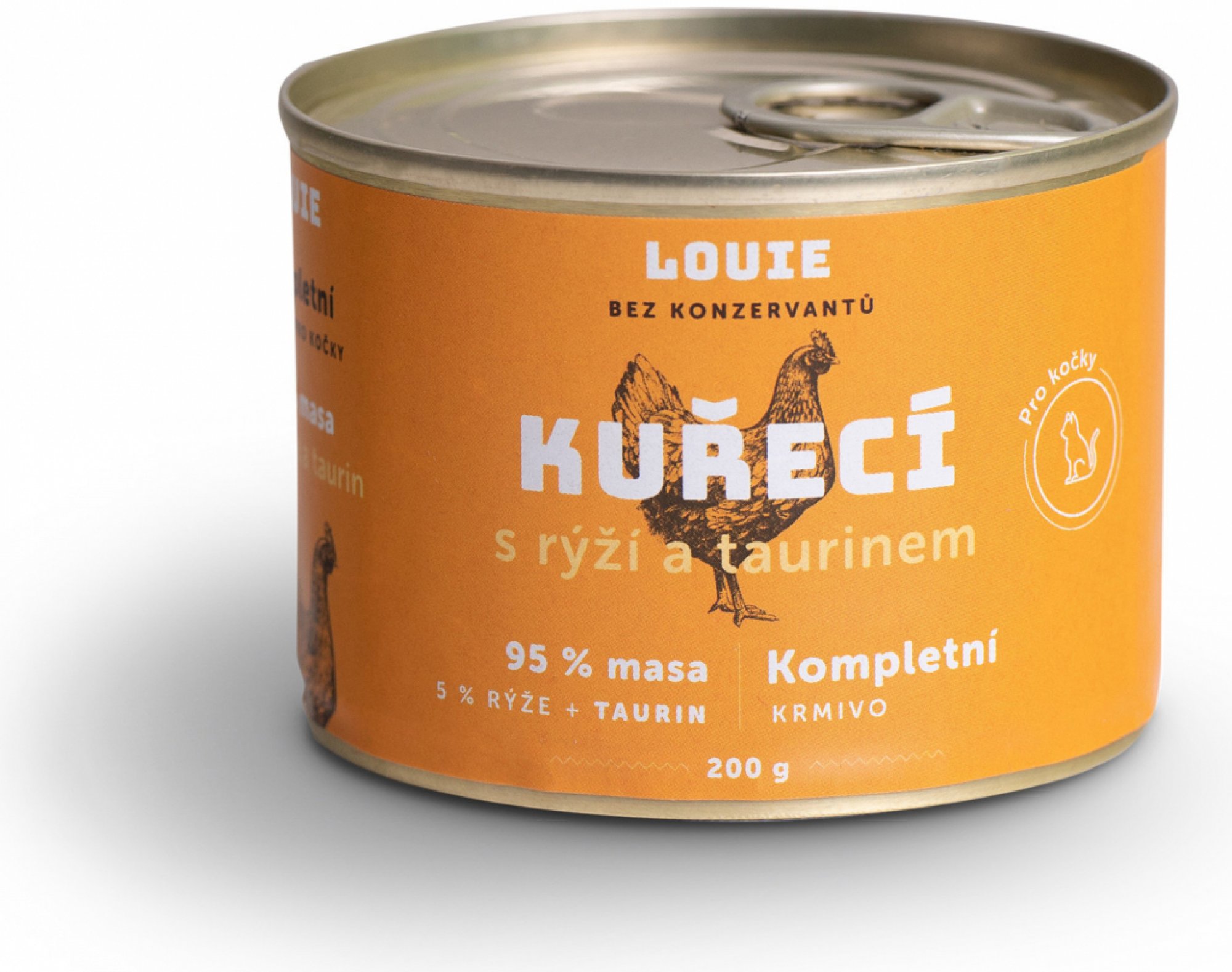  LOUIE konzerva pro kočky kuřecí s rýží a taurin 200 g