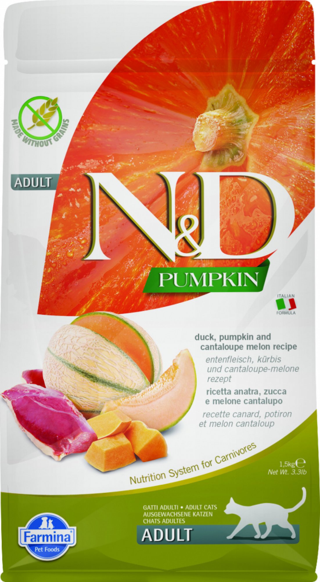 N&D Grain Free Cat Adult Pumpkin Duck & Cantaloupe 1,5 kg 