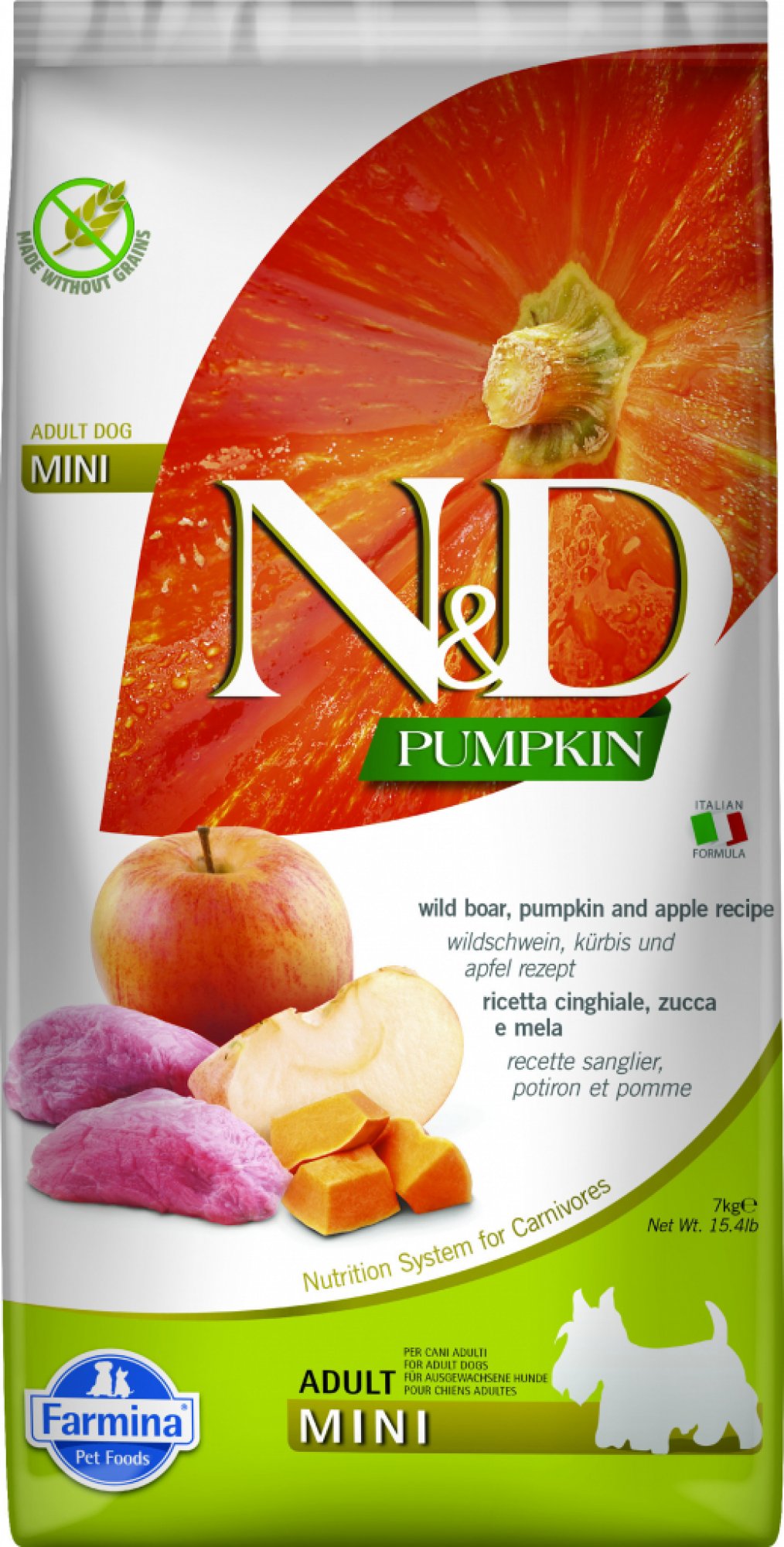 N&D Grain Free Dog Adult Mini Pumpkin Boar & Apple 7 kg 