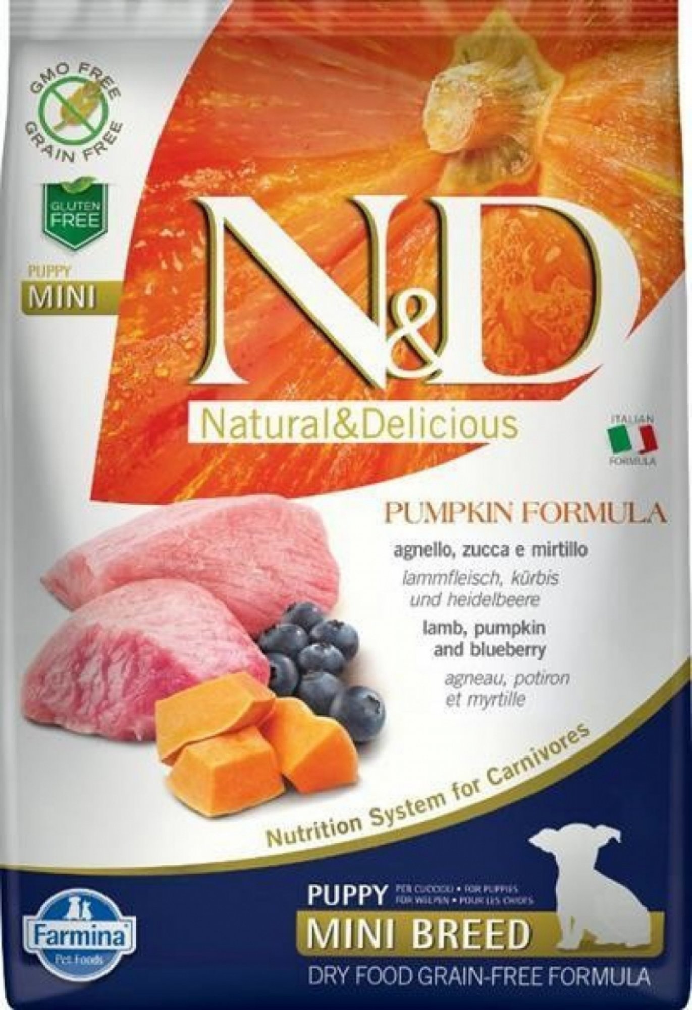 N&D Grain Free Dog Puppy Mini Pumpkin Lamb & Blueberry 2,5 kg