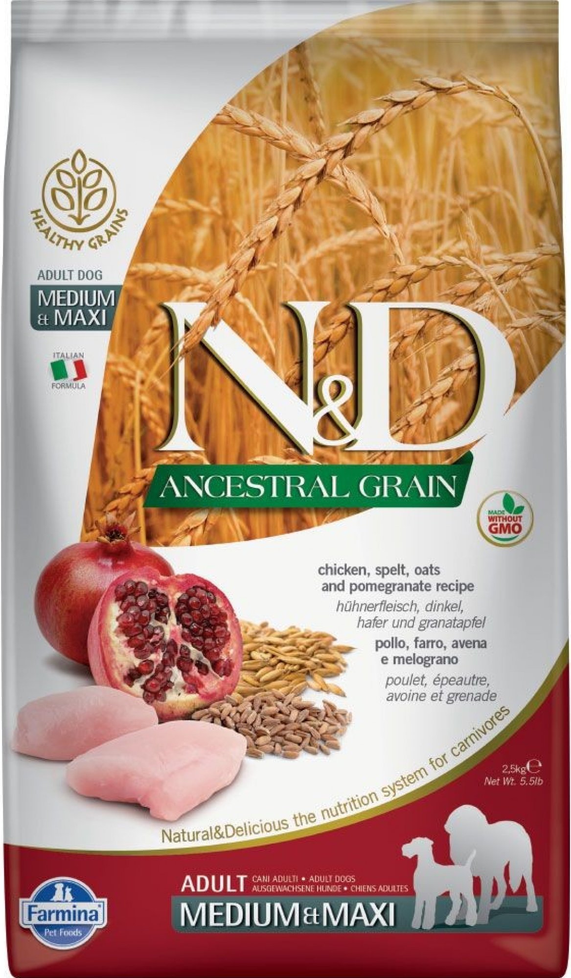N&D Low Grain Dog Adult M/L Chicken & Pomegranate 2,5 kg 