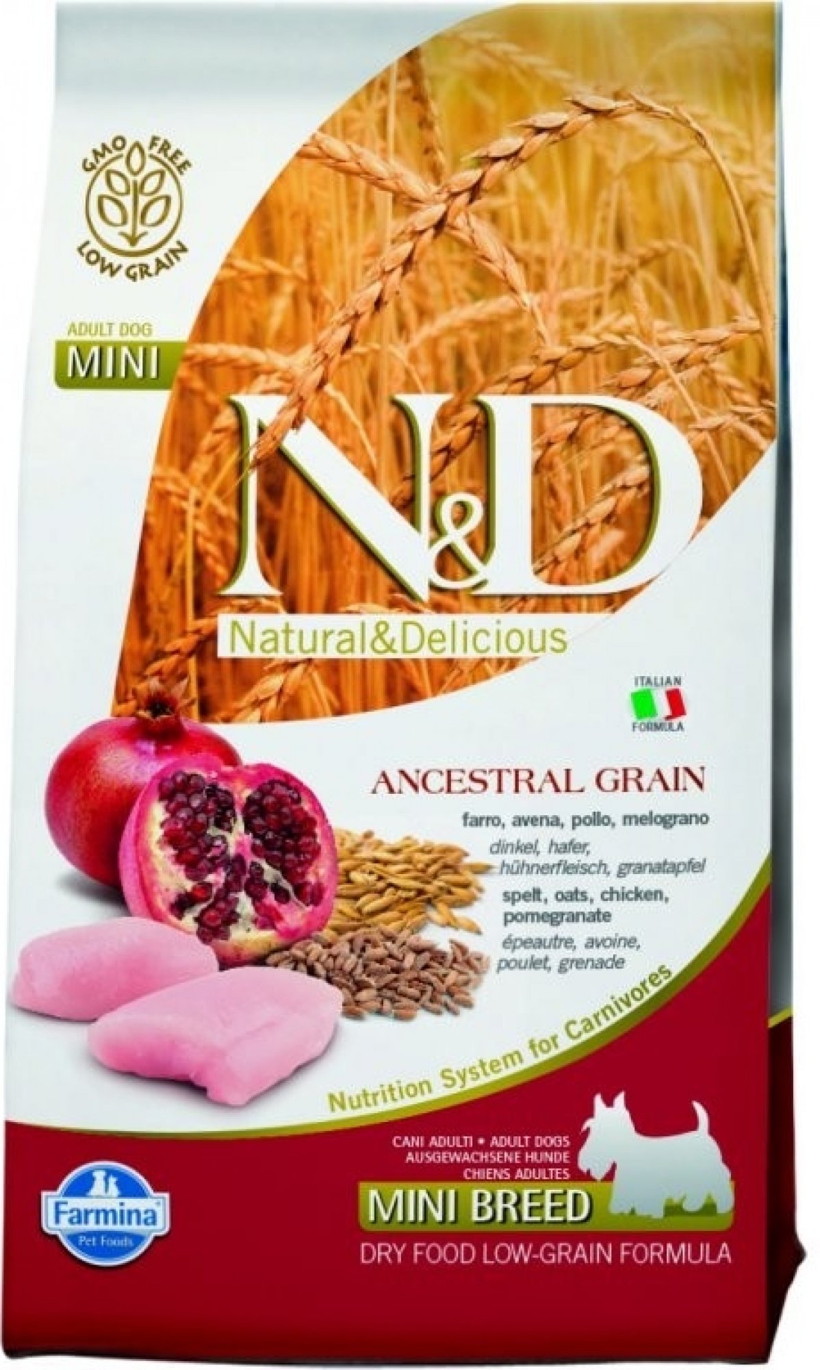  N&D Low Grain Dog Adult Mini Chicken & Pomegranate 0,8 kg 