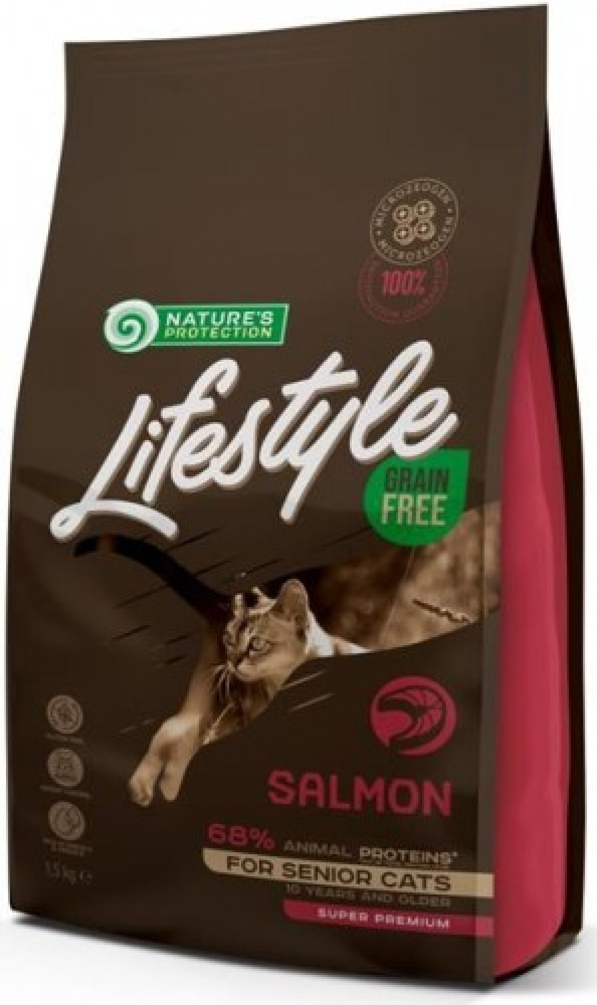  Nature's Protection Cat Dry LifeStyle GF Senior Salmon 1,5 kg 