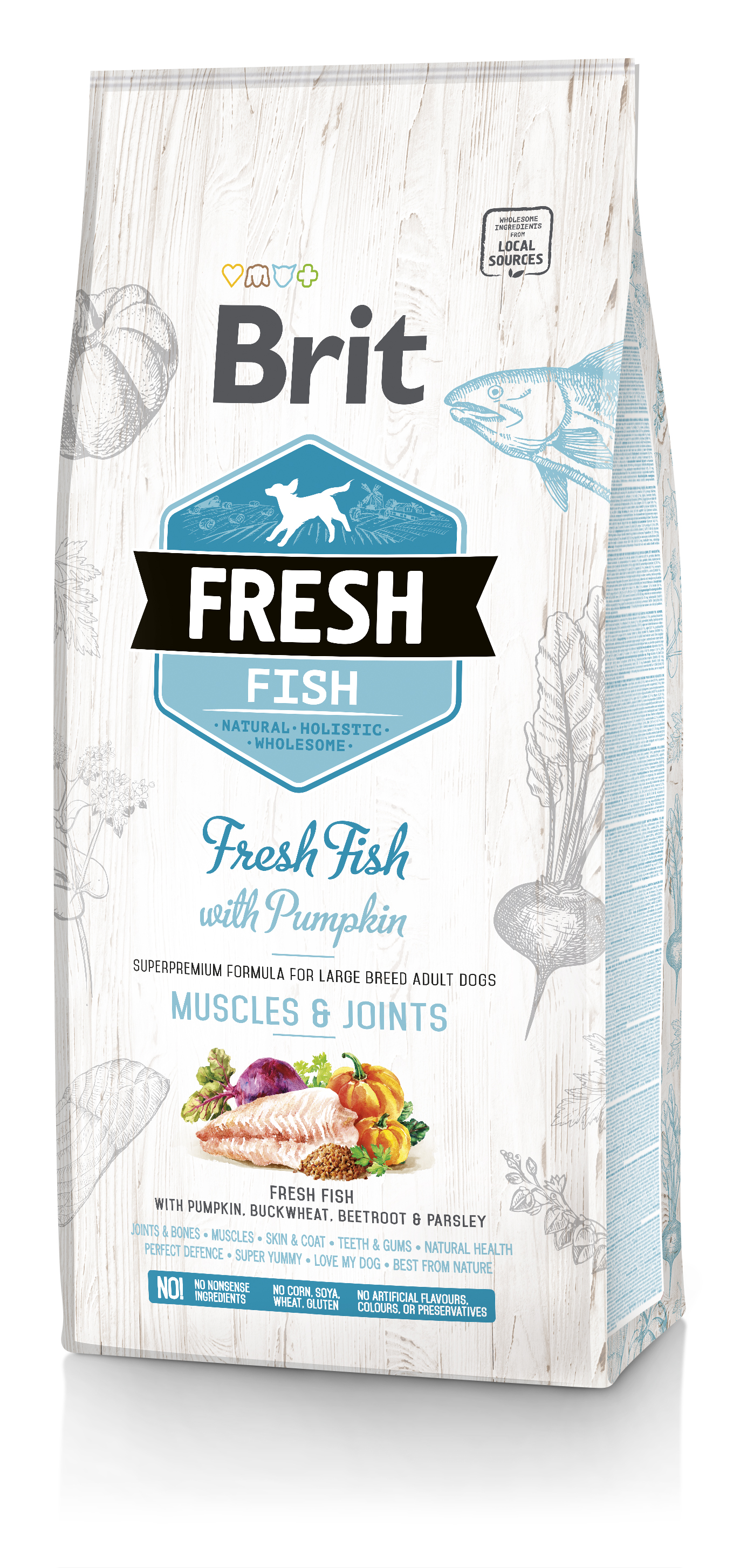Brit Fresh Dog Fish & Pumpkin Adult Large 12kg 