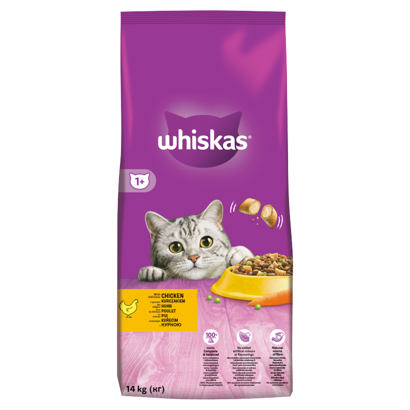 Whiskas Dry s kuřecím masem a játry 14kg 