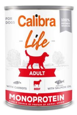 Calibra Dog Life  konzerva Adult Beef with carrots 400g 
