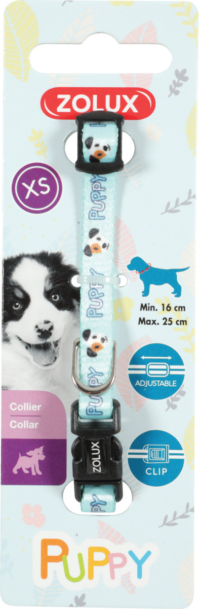 Obojek pes štěně MASCOTTE nastavitelný modrý 8mm Zolux 