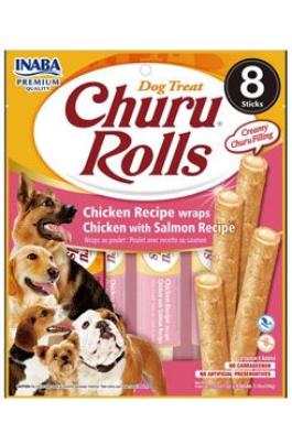 Churu Dog Rolls Chicken with Salmon wraps 8x12g 