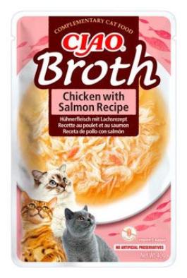 Churu Cat CIAO Broth Chicken with Salmon Recipe 40g 