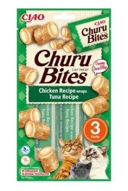 Churu Cat Bites Chicken wraps&Tuna Purée 3x10g 