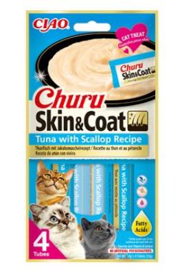 Churu Cat Skin&Coat Tuna with Scallop Recipe 4x14g 