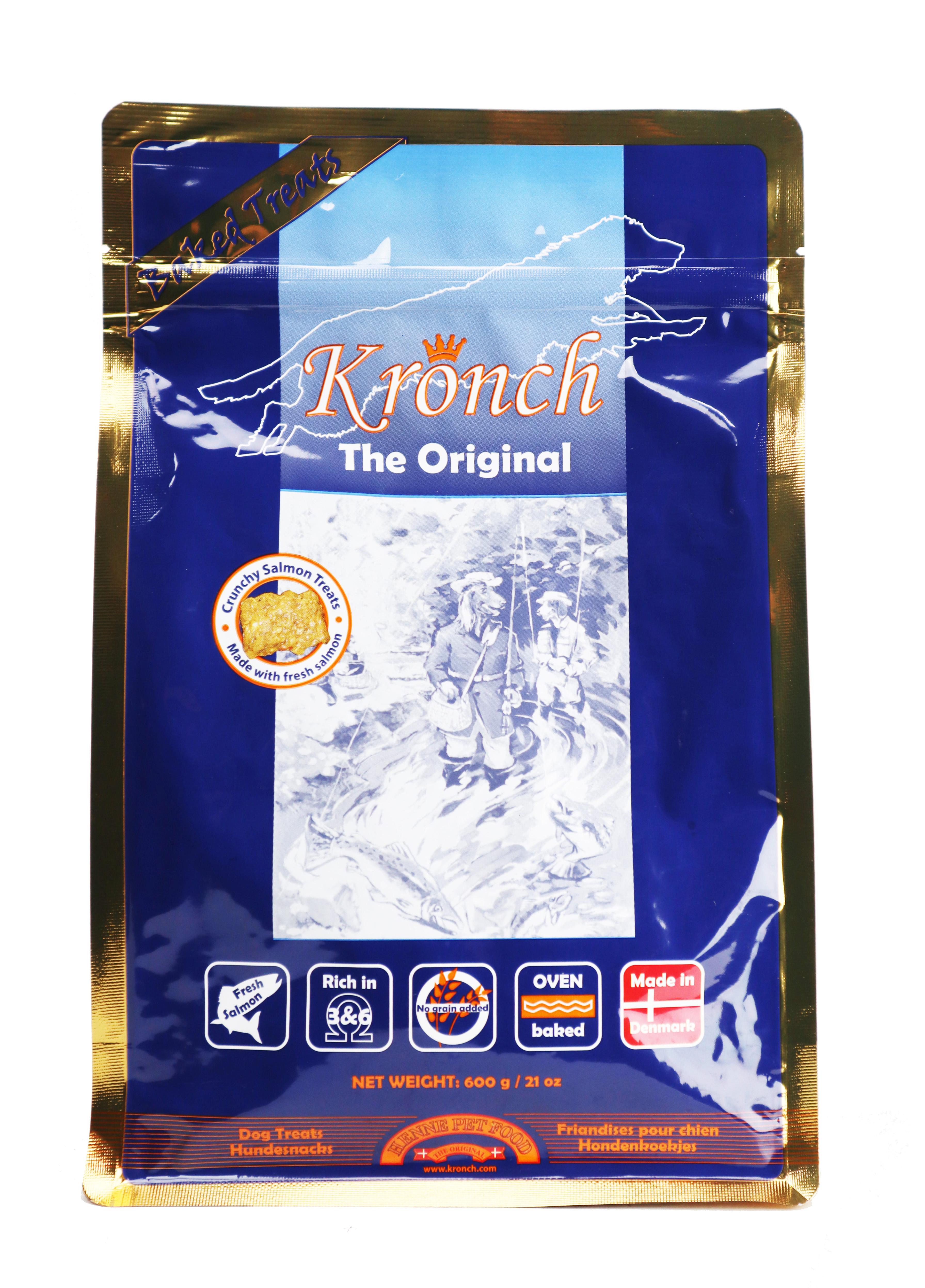 KRONCH pochoutka Treat s lososovým olejem 100% 600g 