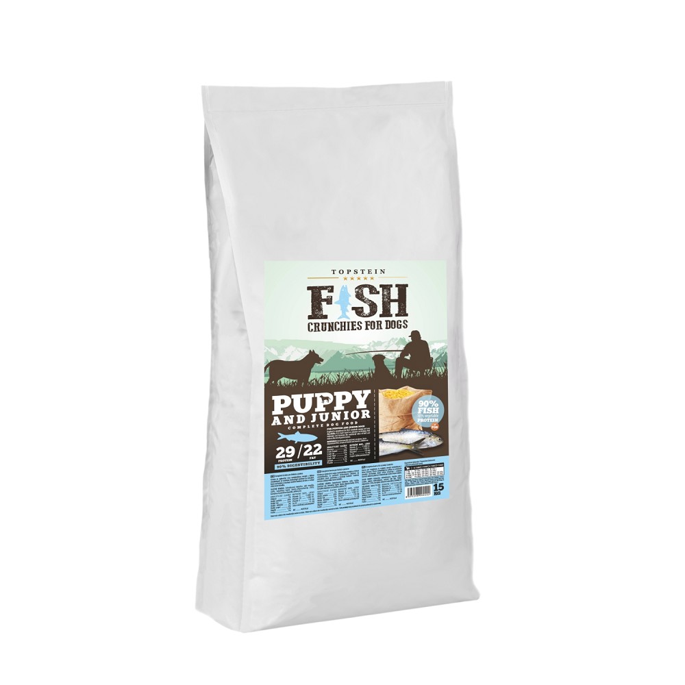 Fish Crunchies for dogs Puppy and Junior 15 kg