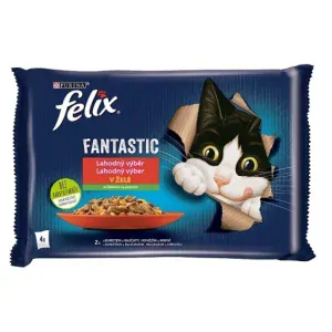 Felix Fantastic 85g x 4ks kapsička kuře+rajče/hovězí+mrkev 