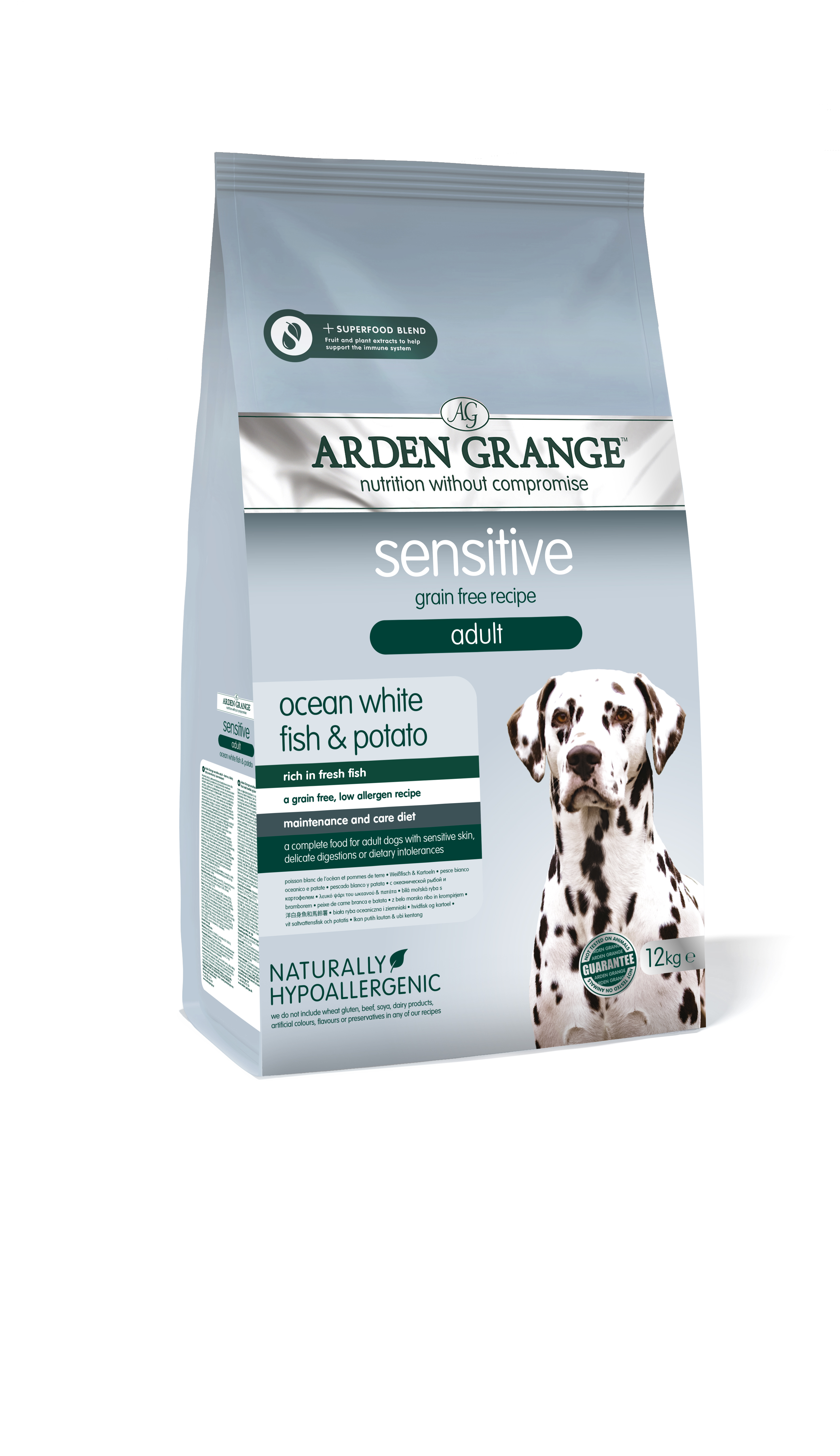 Arden Grange GF Dog Adult Sen.Oc.White Fish&Potato 2kg
