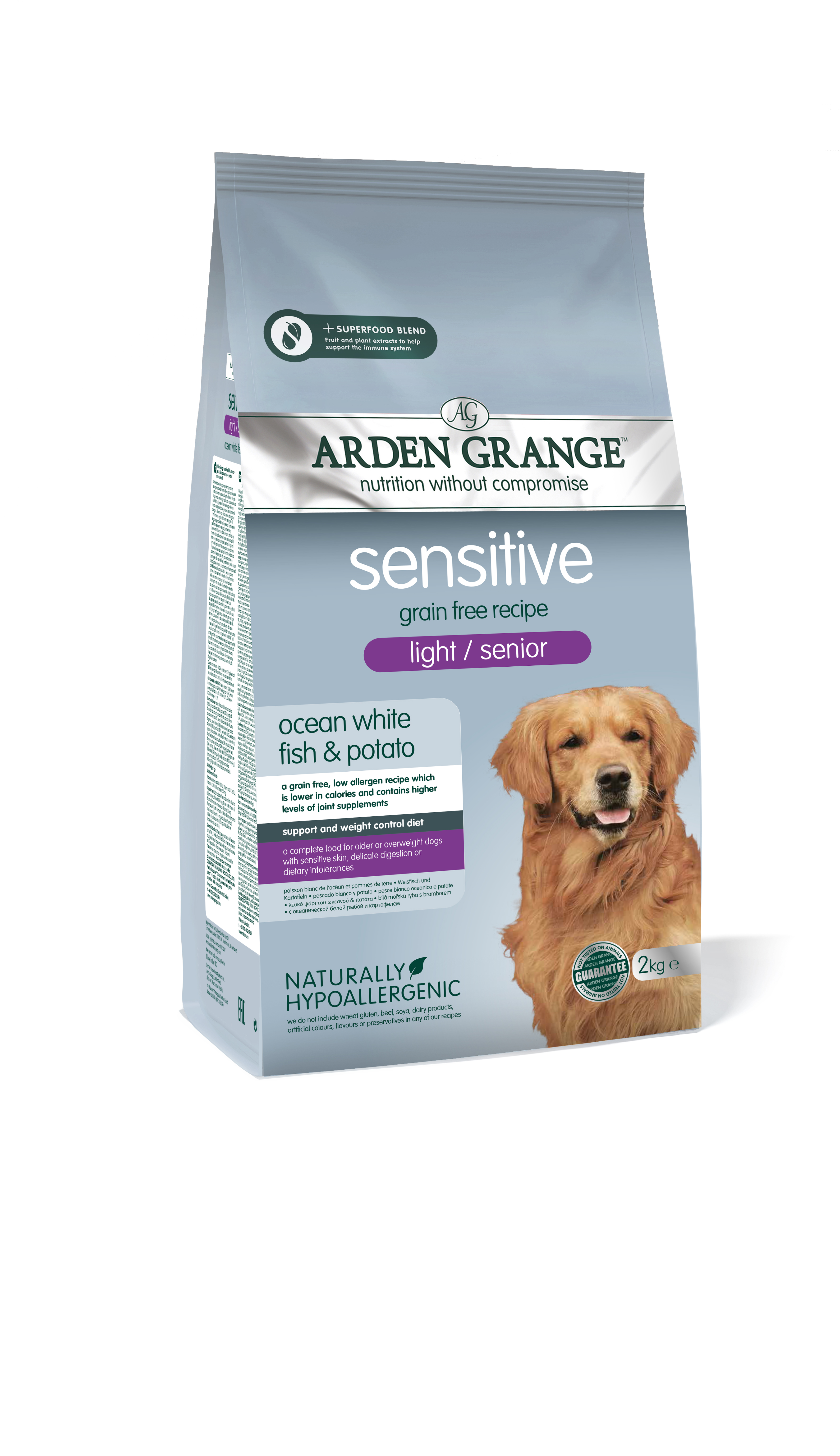 Arden Grange GF Dog Senior Sen.Light O.W.Fish&Pot.12kg