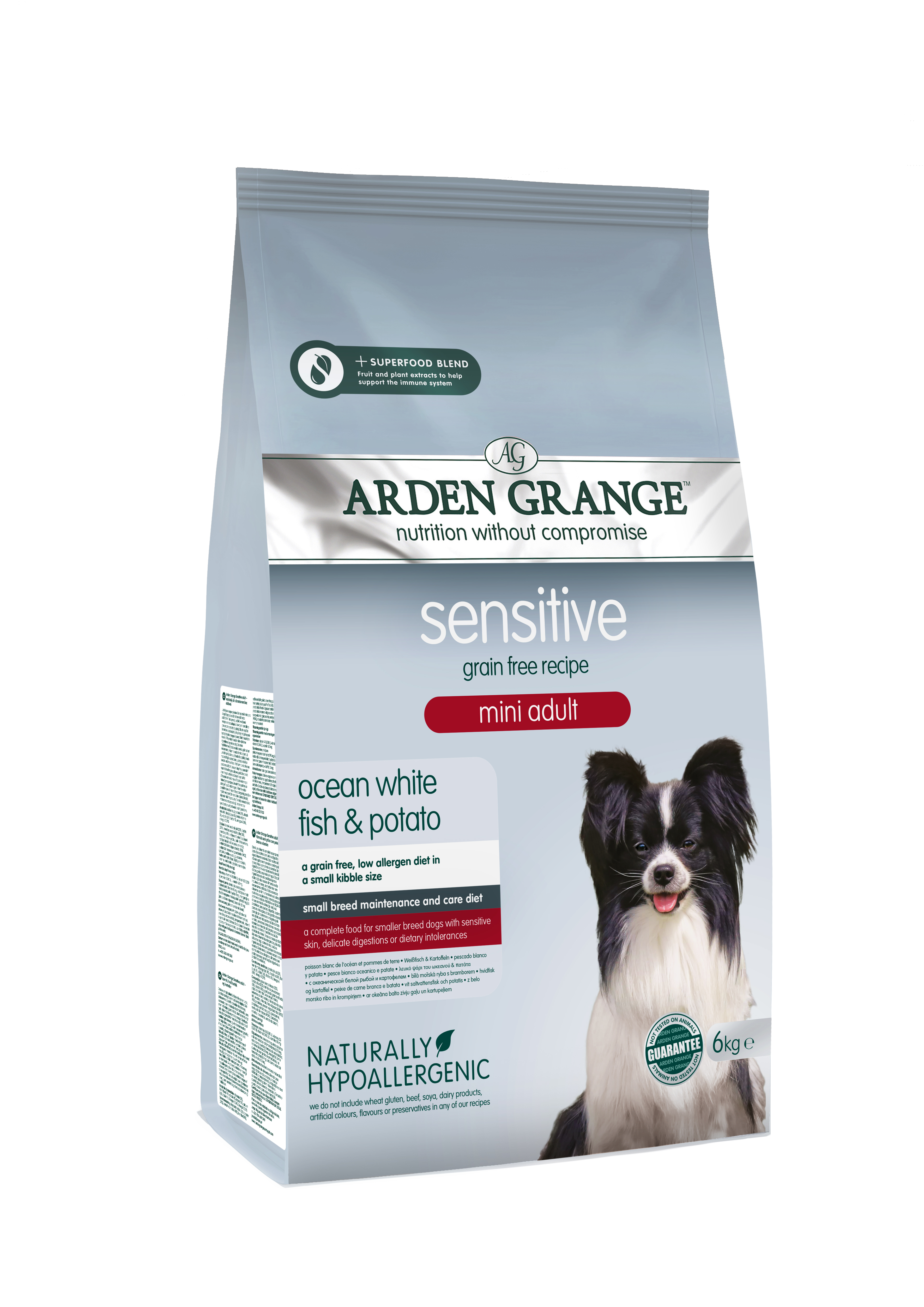Arden Grange GF Dog Adult Mini Sen. Oc.Wh.Fish&Pot.6kg