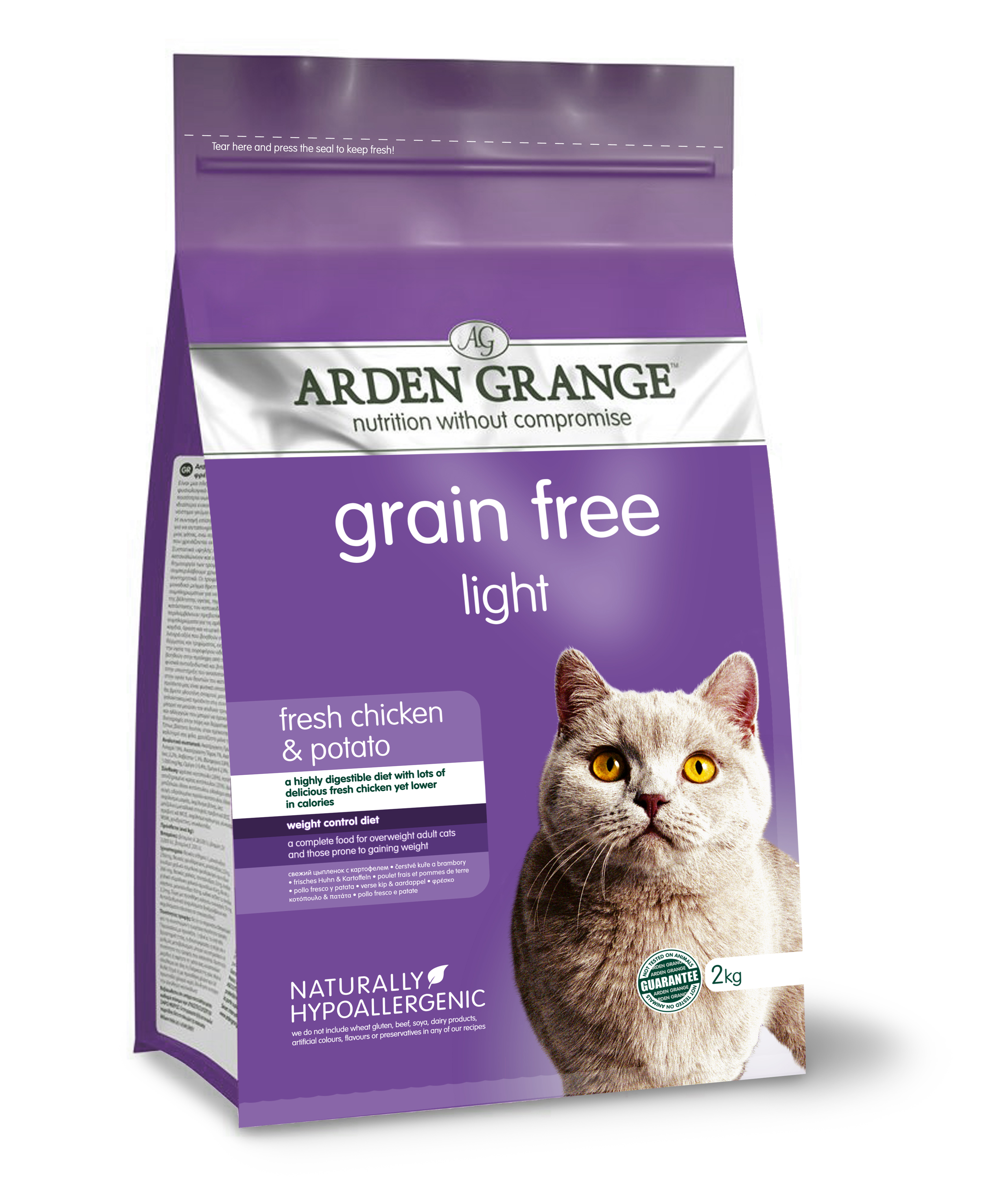 Arden Grange GF Cat Adult Light fresh Chick&Potato 2kg