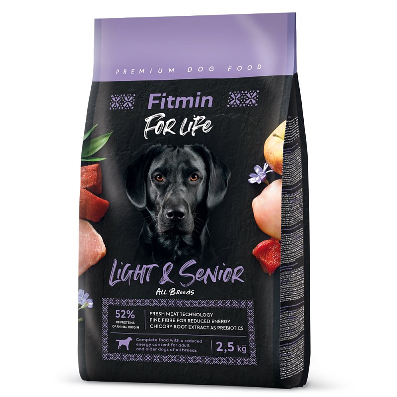 Fitmin For Life Light & Senior kompletní krmivo pro psy seniory 2,5kg